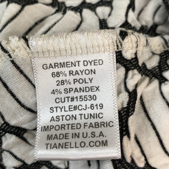 Tianello by Steve Barraza knit long sleeve mini dress asym hem black white XS - Picture 10 of 10